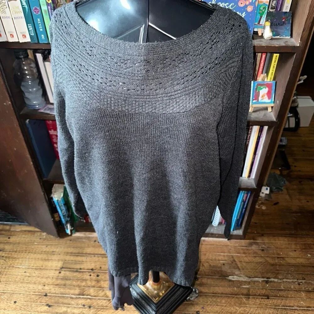 Lane Bryant charcoal braided neck 18/20 cozy pullover sweater
